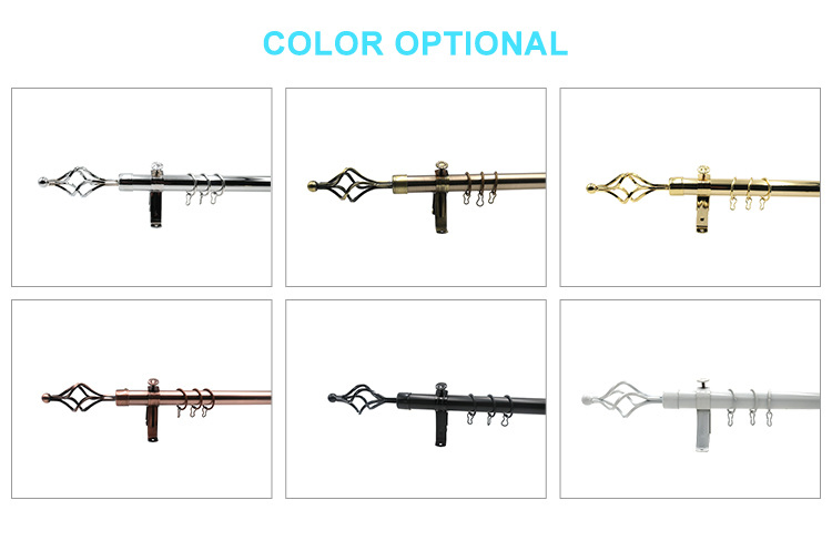 Wholesalers Installation Convenient Extendable Telescopic Adjustable Curtain Rod Pole Set