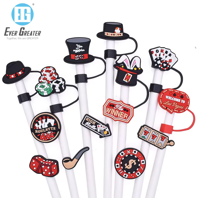 Custom Design Dust-Proof Reusable Straw Tips Lids Straw Topper Straw Cover
