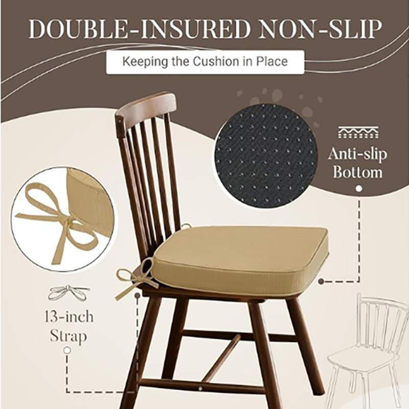 Custom Basic Chair Cushions for Dining Chairs 4 Pack