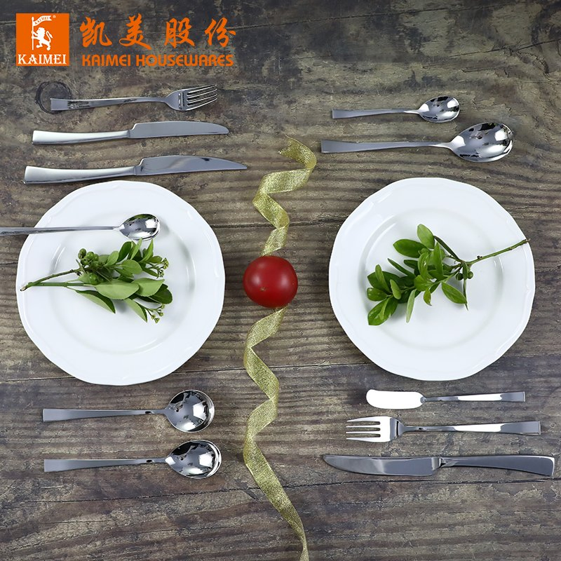 Wholesale High-End Stainless Steel Flatware Set Spoons Fork Knife Hotel Tableware
