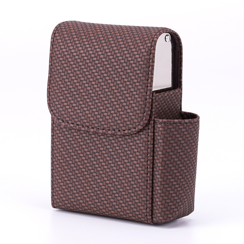 Ea421 Portable for Custom Design Steel Cigar Cases Designer Travel Box Metal Leather Cigarette Case