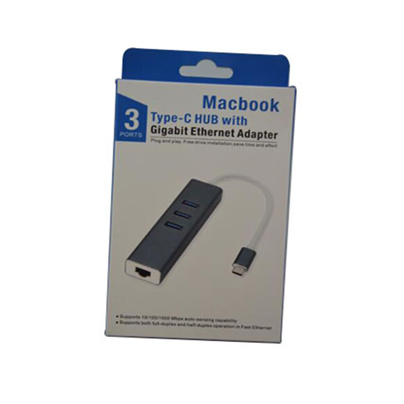 Адаптер Type-C на RJ45 с 3 USB для ноутбука