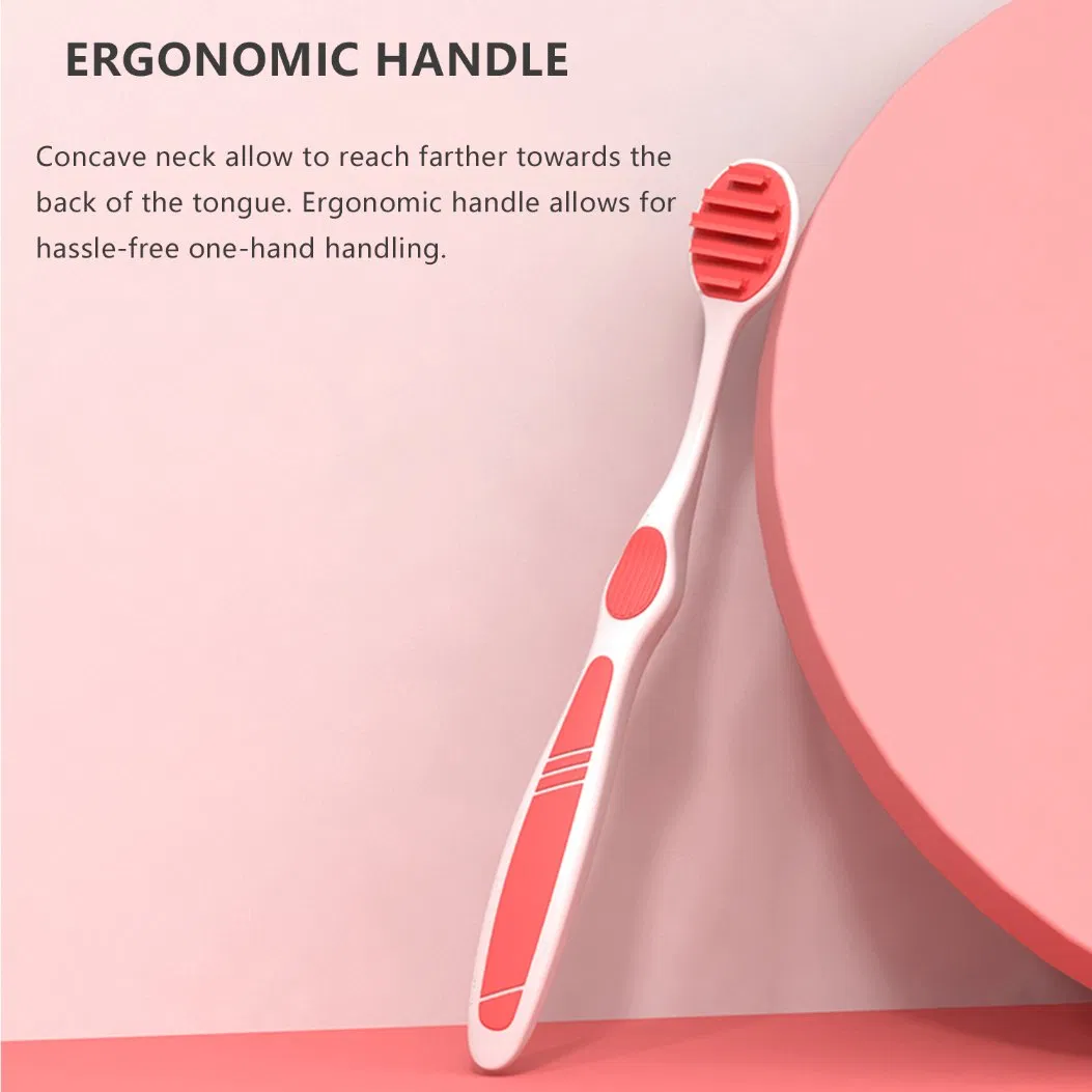 High Quality Colorful Silicone Tongue Coating Cleaning Brush Plastic Tongue Cleaner Scraper