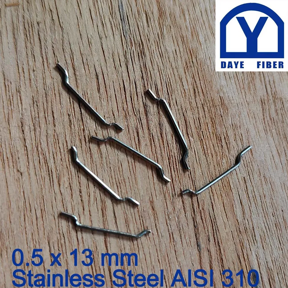 0.5 X 13 mm Stainless Steel AISI 310S Fiber Hooked-End Fibre for Refractory Castable Concrete Reinforcement