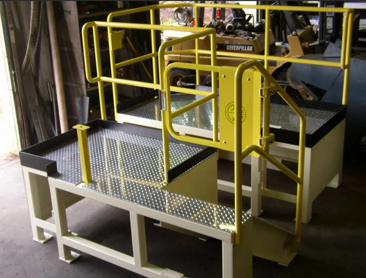 Custom Designed Permanent Raised Steel Work Platforms Industrial Stairs