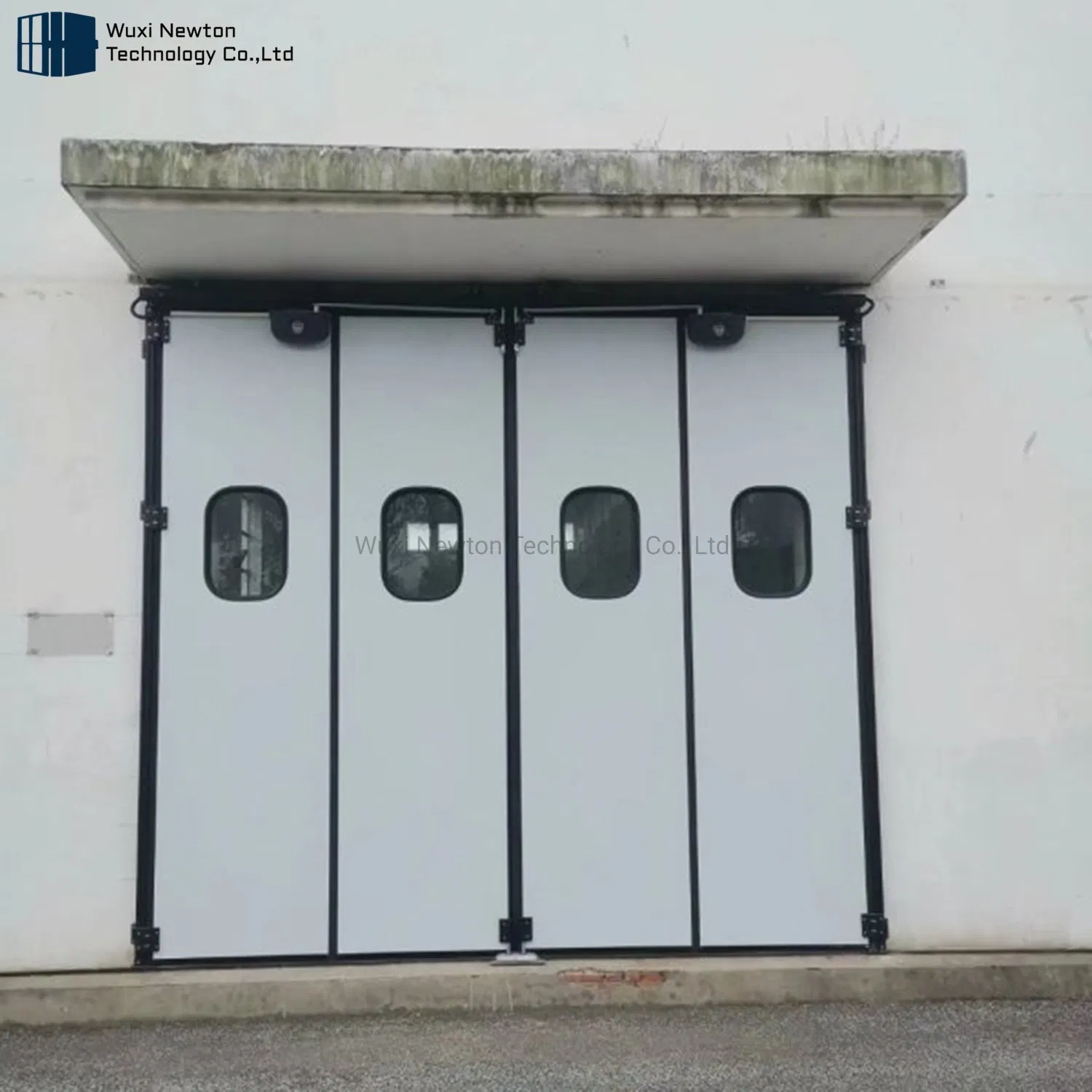 Electric Operated Automatic Horizontal Folding Industrial Steel Frame Doors