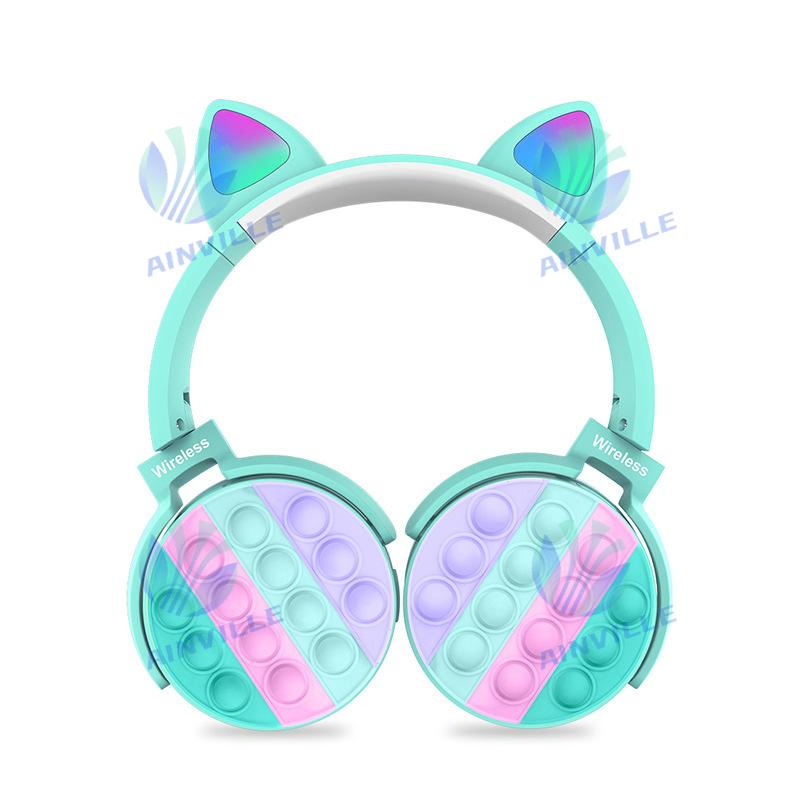 OEM Custom Bluetooth Headphone Headphone with Bubble Pressure Reduction 950 Cat Ear Luminous Wireless Headphone Factory Direct