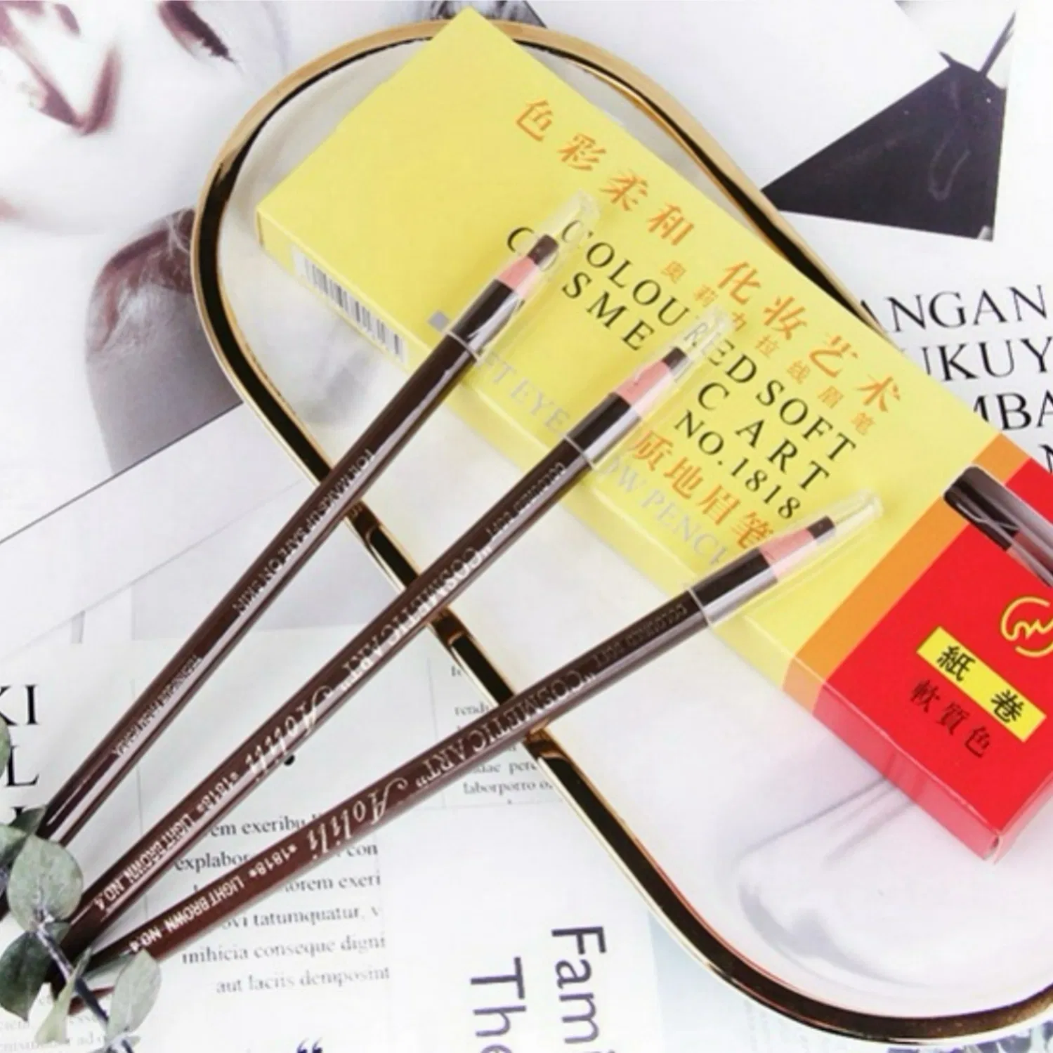 Multi Color Eyebrow Pencil Set with 3 Shades for Mixing and Matching to Get Custom Eyebrow Tone