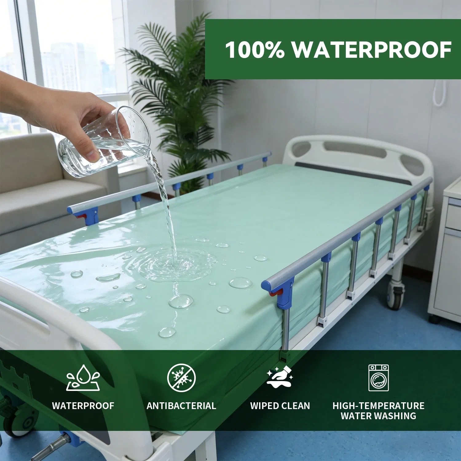 Hospital Home OEM& ODM Bedwetting Incontinence Stain Resistant Antibacterial Mattress Cover