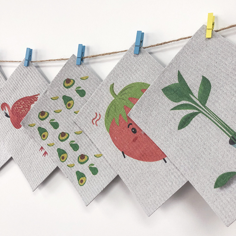 Esun Home Cleaning Product Degradable Lazy Absorbent Kitchen Cellulose Sponge Cloths Swedish Dishcloth