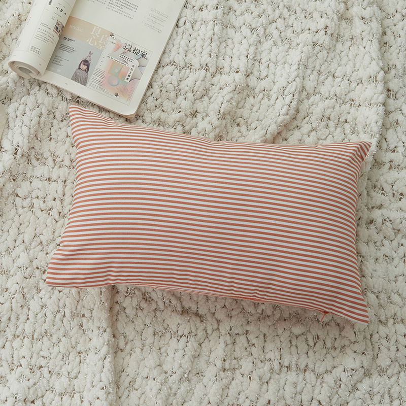 Check Plaid Throw Pillow Covers Cushion Case Polyester Linen for Fall Home Decor Orange and White