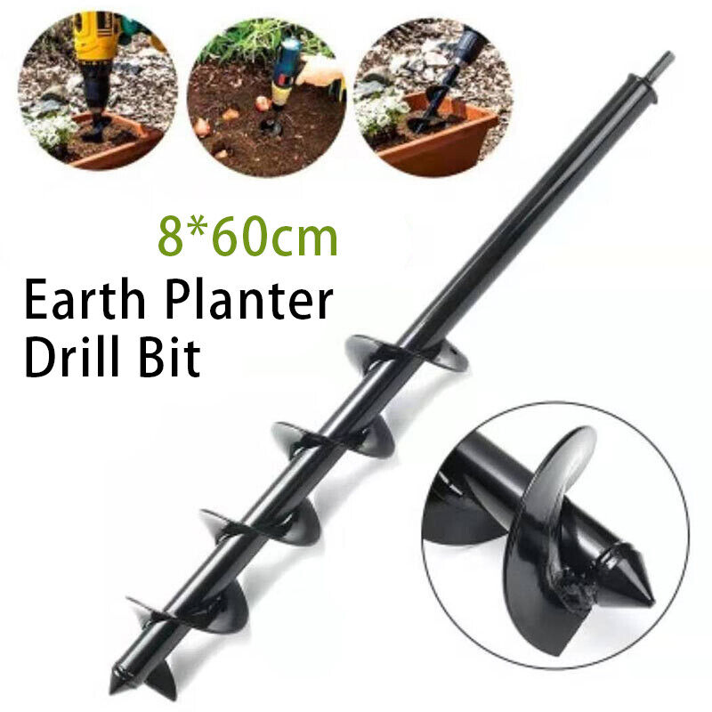 Garden Auger Power Earth Spiral Drill Bit Planter Post Hole Digger 100X300/600mm