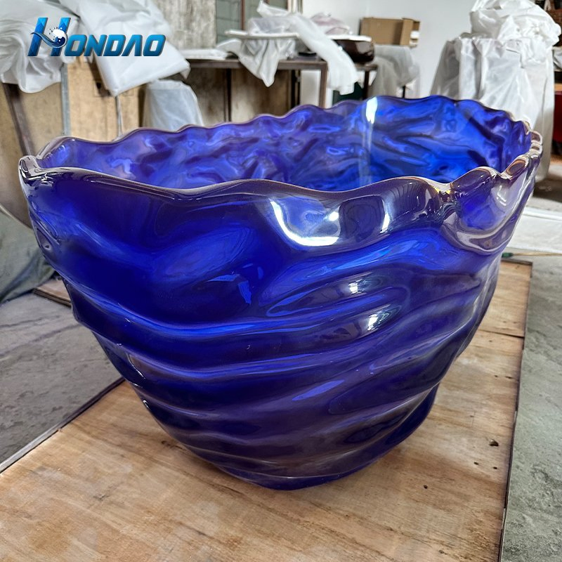 Прозрачная акриловая ванна оранжевая, отдельностоящая