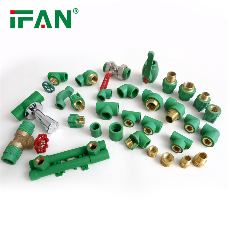 Ifanplus High Quality Green Color PPR Double Elbow Drink Water Pipe Fittings