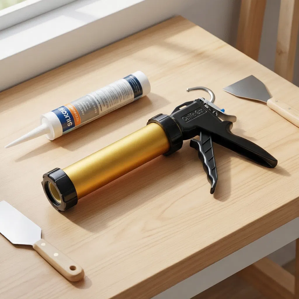 Ergonomic Grip Professional Caulking Gun - Easy Use Blue Color