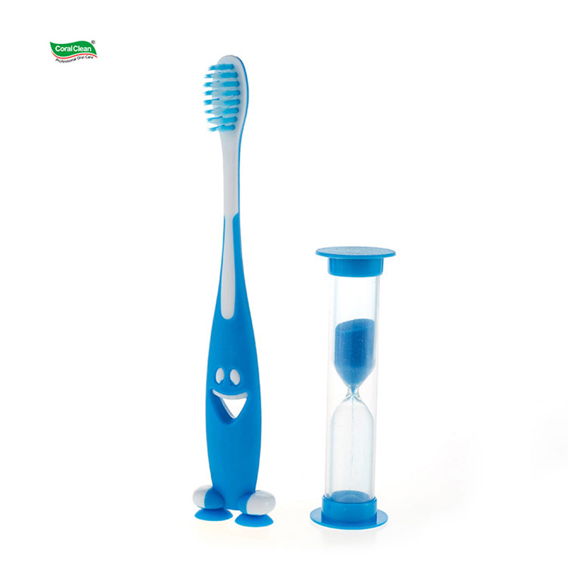 Smiling Face Child Toothbrush with Sand Timer Tooth Brush for Children