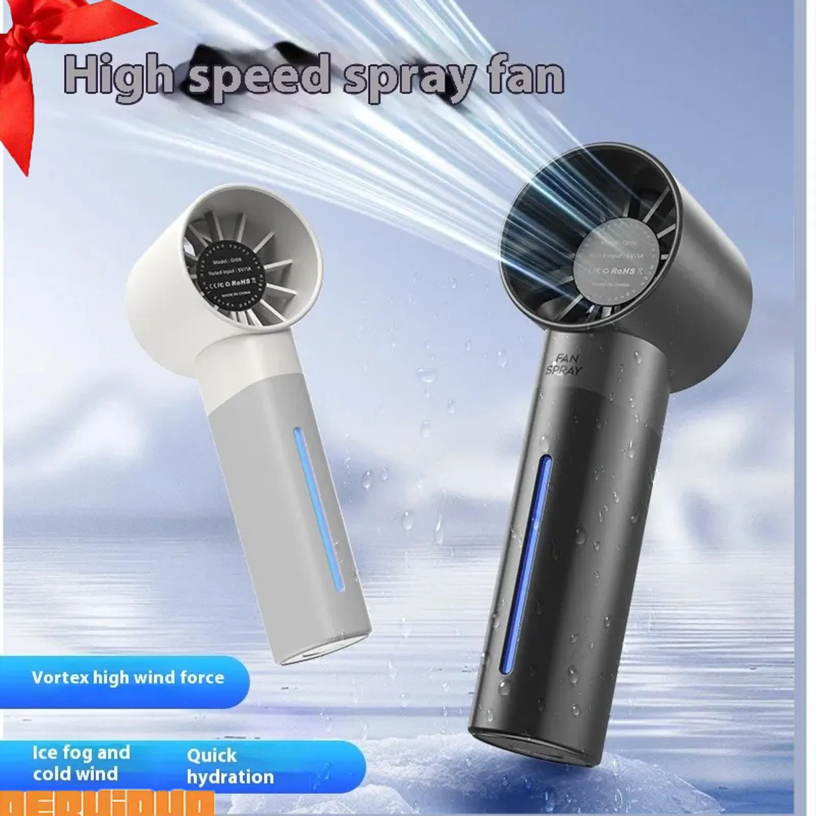 Rechargeable Portable Misting Fans Handheld - Mini Water Mist Spray Cooler 3-4 Speeds USB Personal Fan for Travel Outdoor Summer