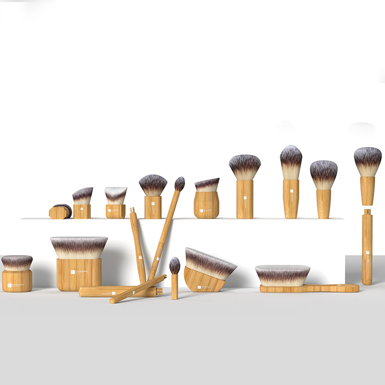 Custom Logo Professional Free Samples Single 9 Bamboo Makeup Brush Set