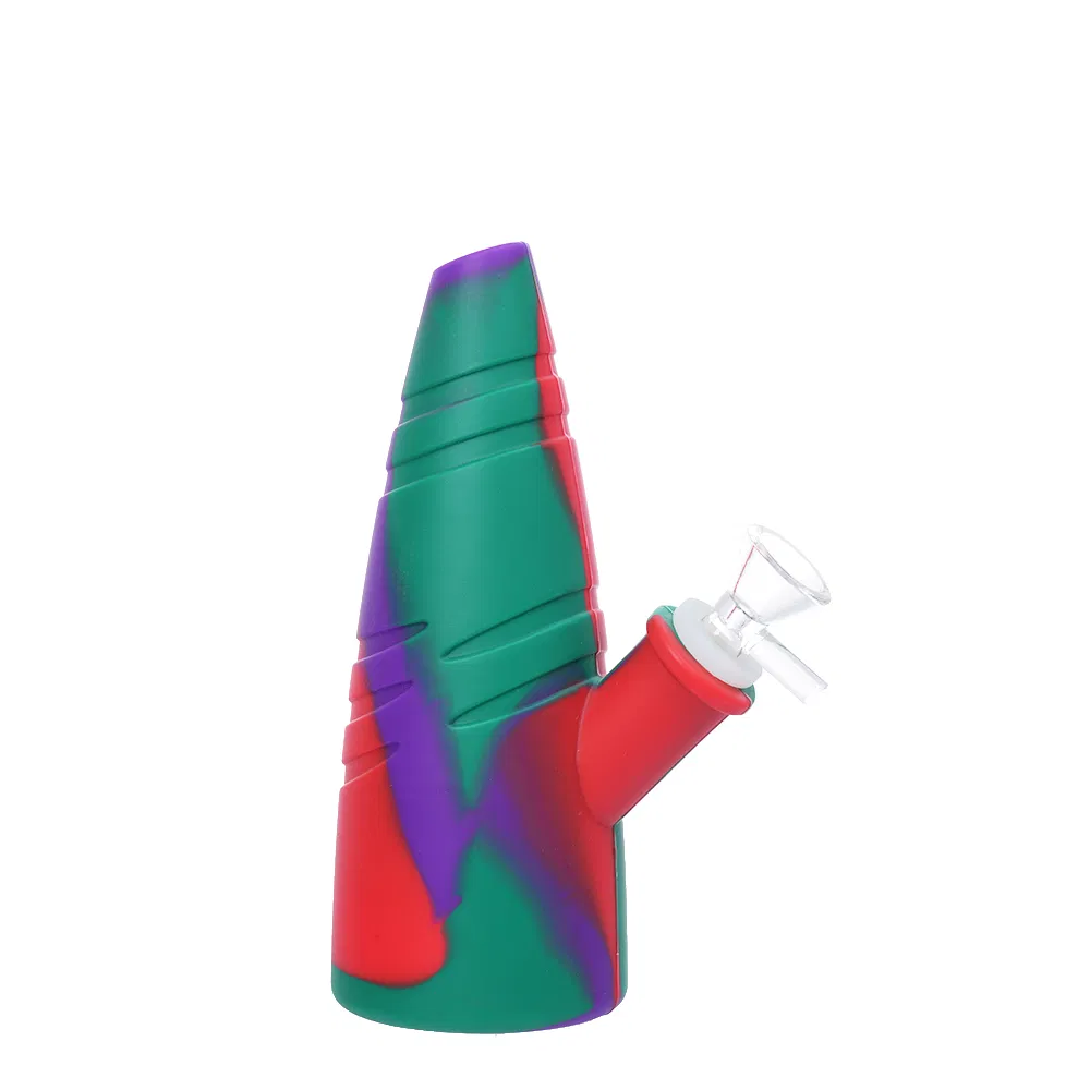6" Rainbow Fire Pattern Cone Shaped Silicone Pipe