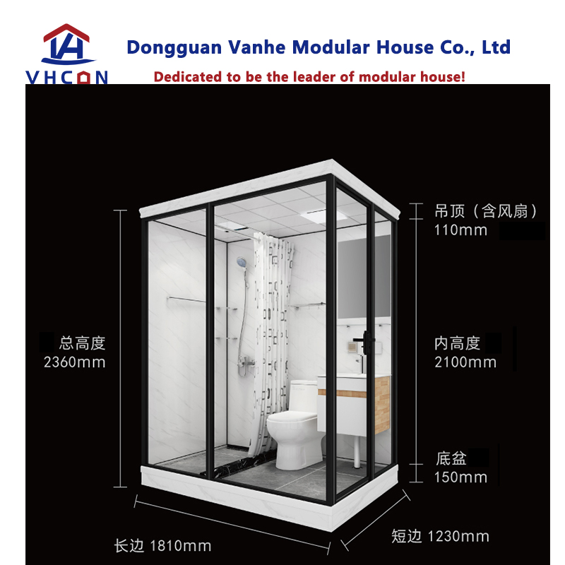 Complete Sets Prices Hotel Decoration Glass Door Portable Unit Shower Luxury Living Modular Prefab Bathroom Pods with Toilet