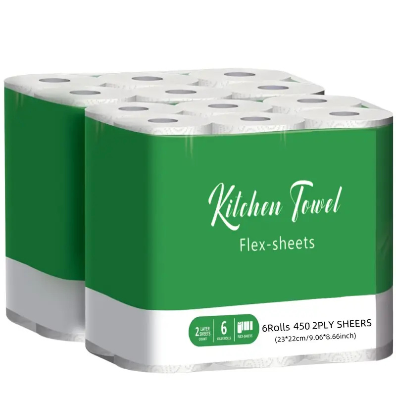 Tad Ultra-Absorbent 2-Ply Kitchen Paper Tissue Rolls - 6 Pack