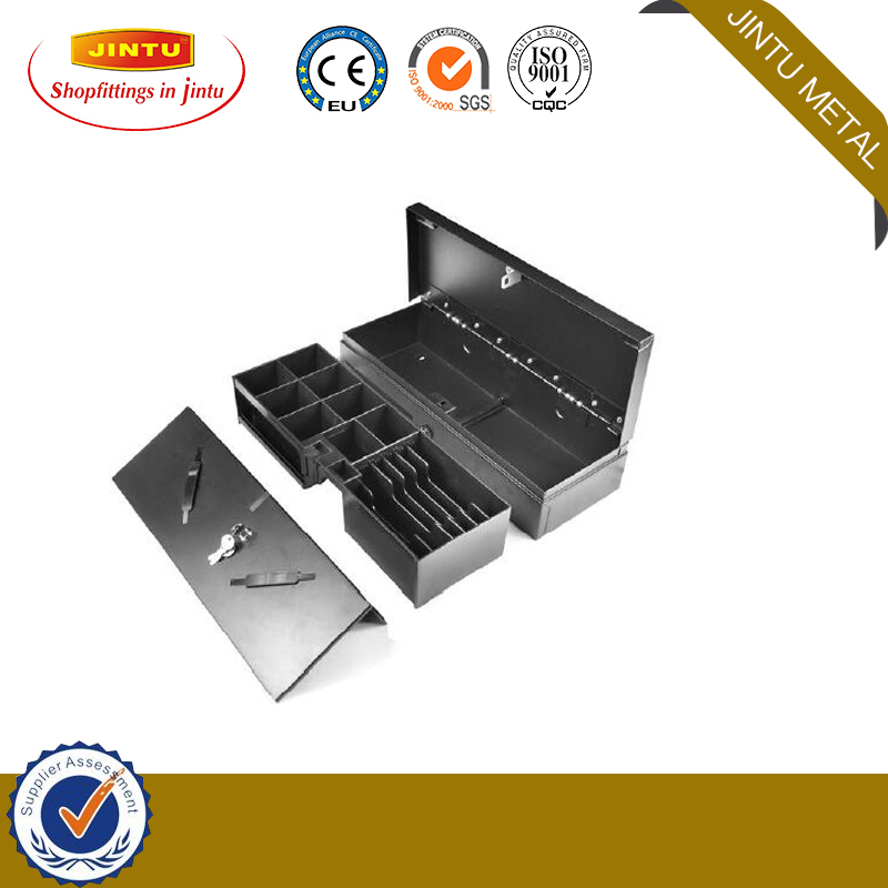 Metal Mini POS Manual Push Open Cash Register Drawer Lock Box Safe