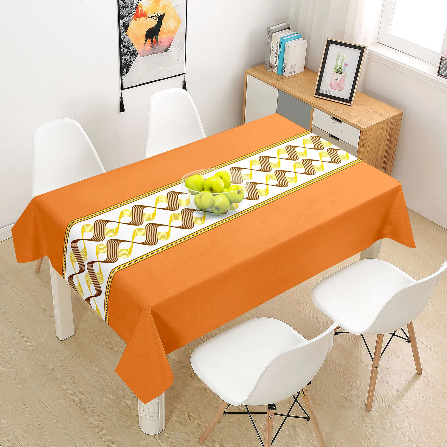 PVC Table Cloth with Printer Runner in The Middle
