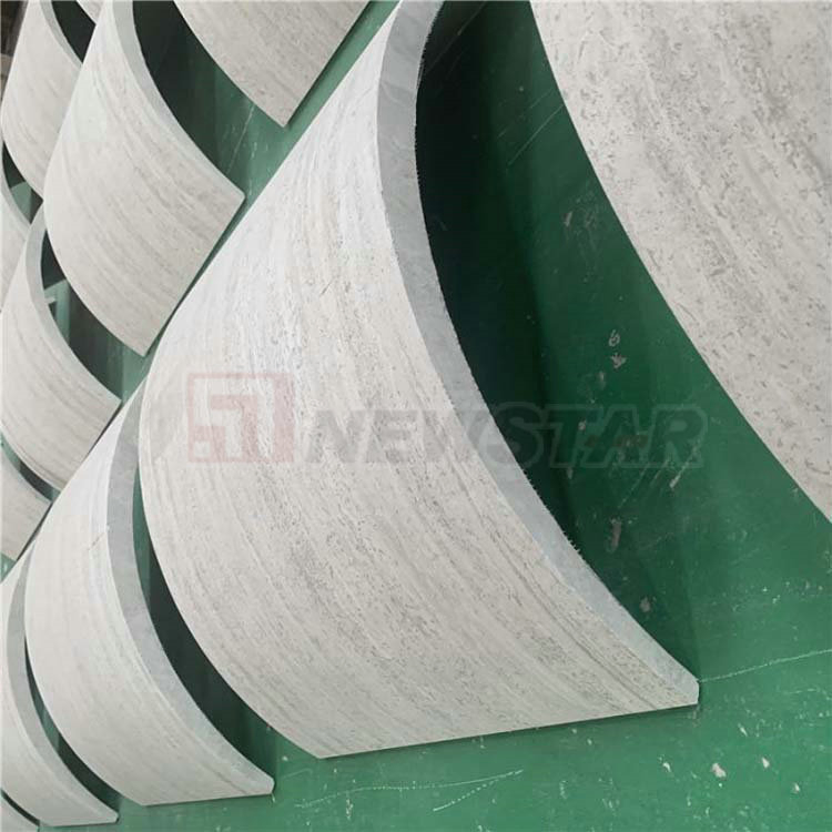 White Wooden Marble Interior Column Cladding Round Pillar Cladding