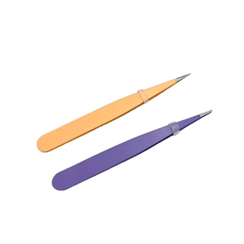 Beautiful Multicolor Precision Eyebrow Shaping Tool Stainless Steel Slanted Eyebrow Tweezer