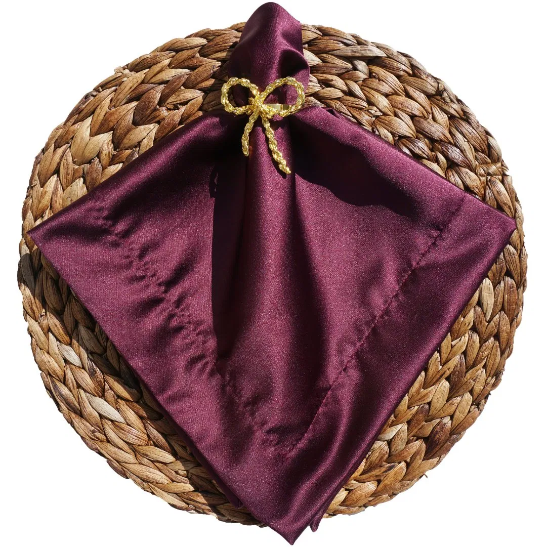 Ultra Aubergine Pure Satin for Napkin Cloths and Table Cloth for Luxe Events