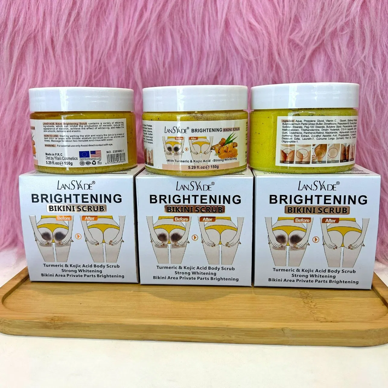 Hot Selling Turmeric Acid Scrub Powerful Brightening and Whitening for Women's Private Areas Enhancing Bikini Body Scrub