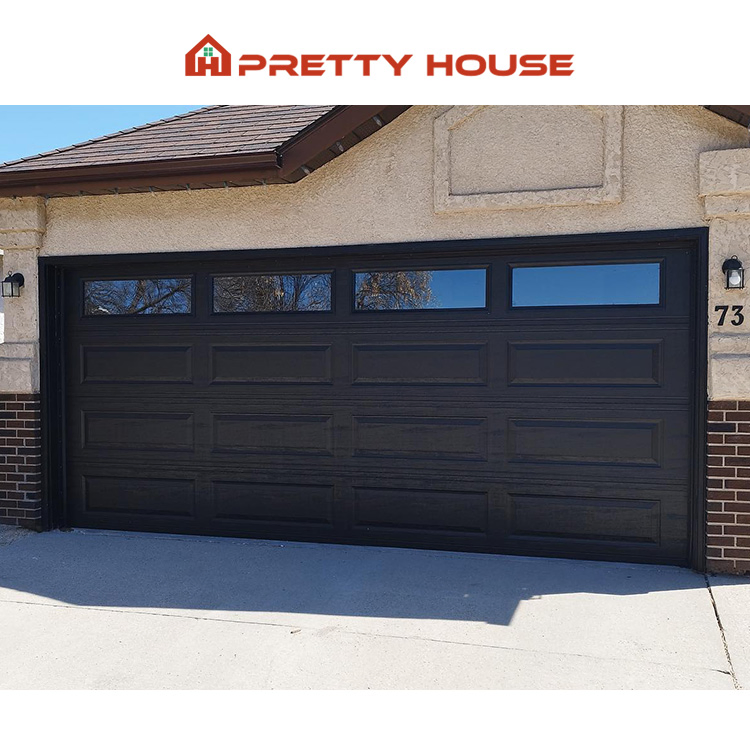 Customized Aluminum Frame Glazed Panel Insulated Clear Glass USA Garage Doors for Houses