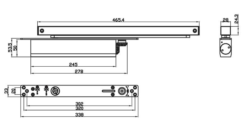 En1154 Overhead Metal Fireprroof Steel Hydraulic Spring Door Closers