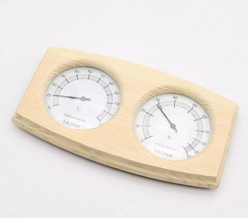 High Quality Wood Sauna Thermometer Wooden Temperature and Moisture Meter Measurement 2 in 1 Used for Sauna Home