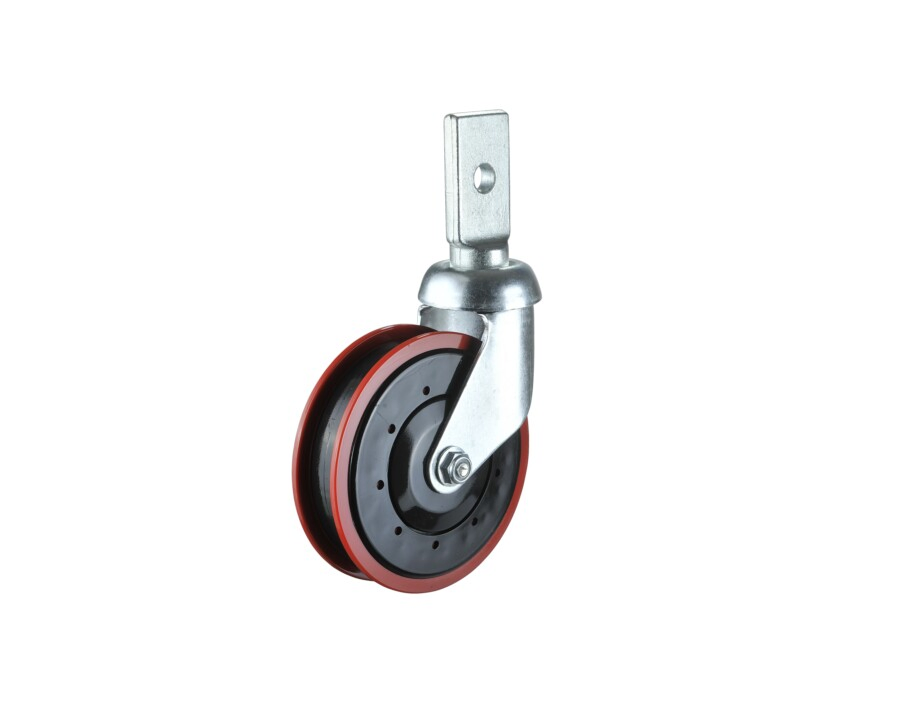 5 Inch Shopping Cart TPE Caster Swivel Thread Stem Castor Trolley Wheel