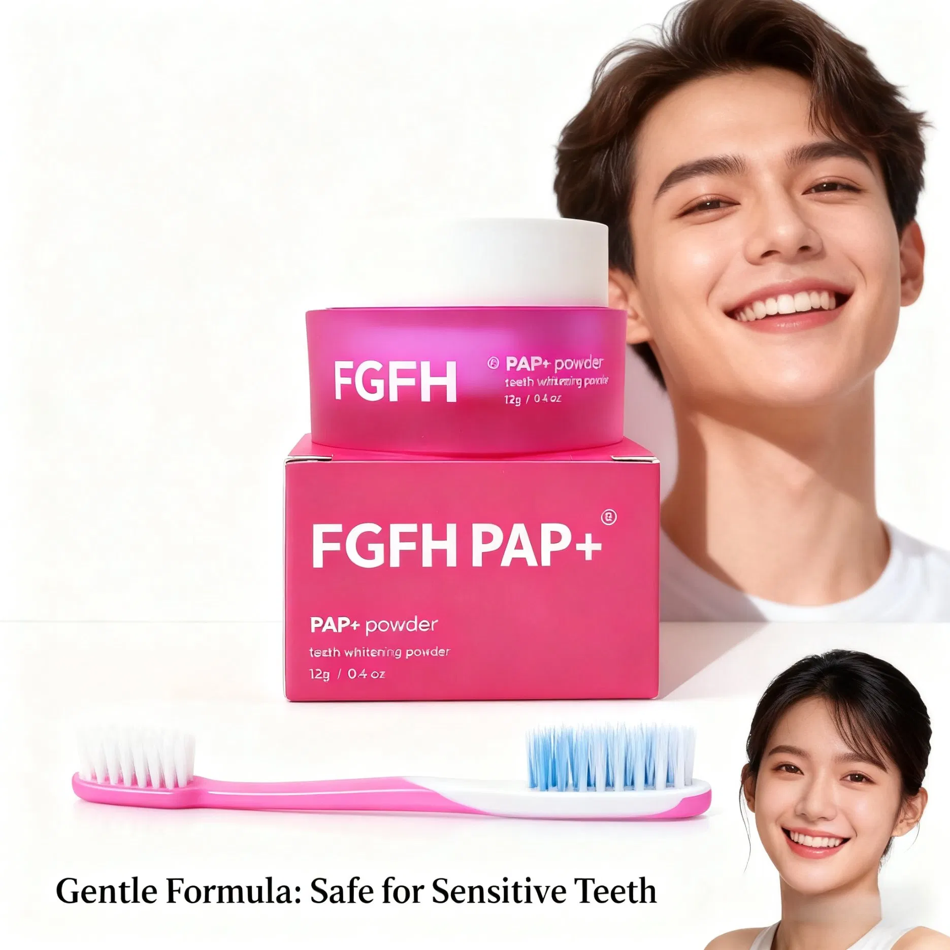 Whitening Clean Mint Flavor Tooth Powder with for Home Use