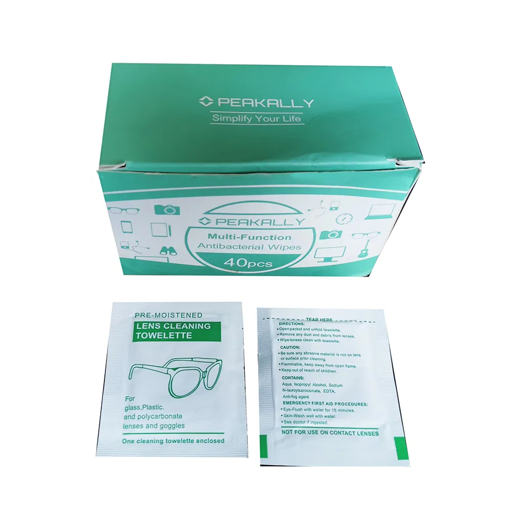 40PCS Lens Cleaning Wet Wipes Pre Moistened Cleansing Cloths for Eyeglasses, Tablets, Camera Lenses, Screens, Keyboards