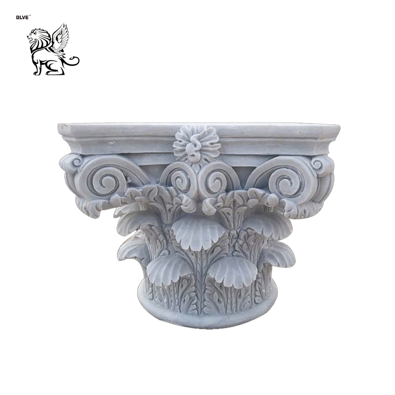 White Beautiful Marble Art Column Cap Mccy-05