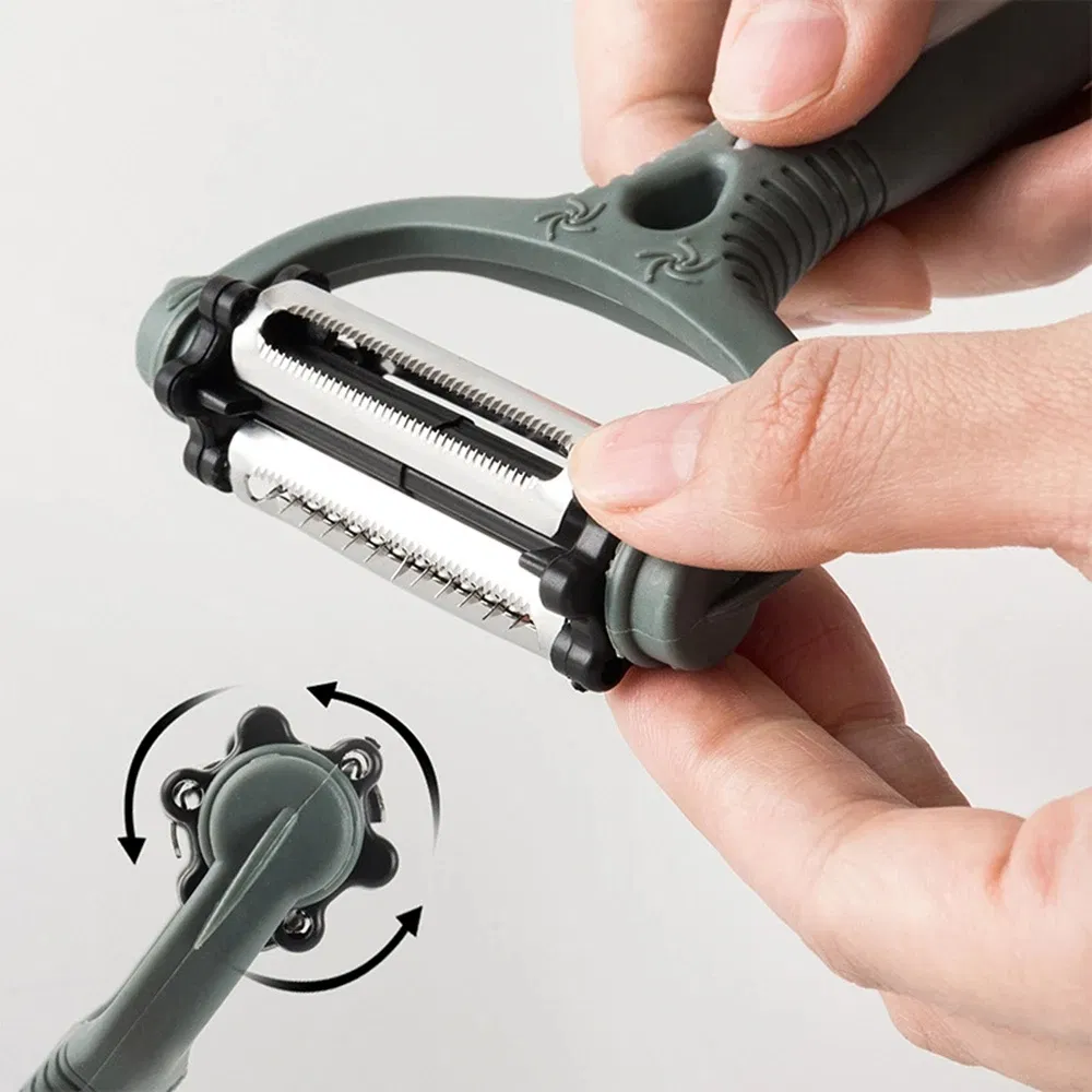 3-in-1 Stainless Steel Peeler Fruit Vegetable Potato Carrot Cucumber Multi-Function Sharp Grater Peeler Slice Home Kitchen Tools