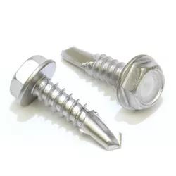 Stainless Steel Sheet Metal Tek Hex Washer Head Self-Drilling Tapping Screw
