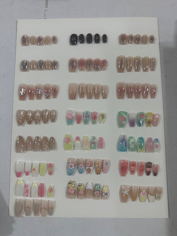 Press on Nails Cat Eye Flower Long Short Any Design Customized Handmade