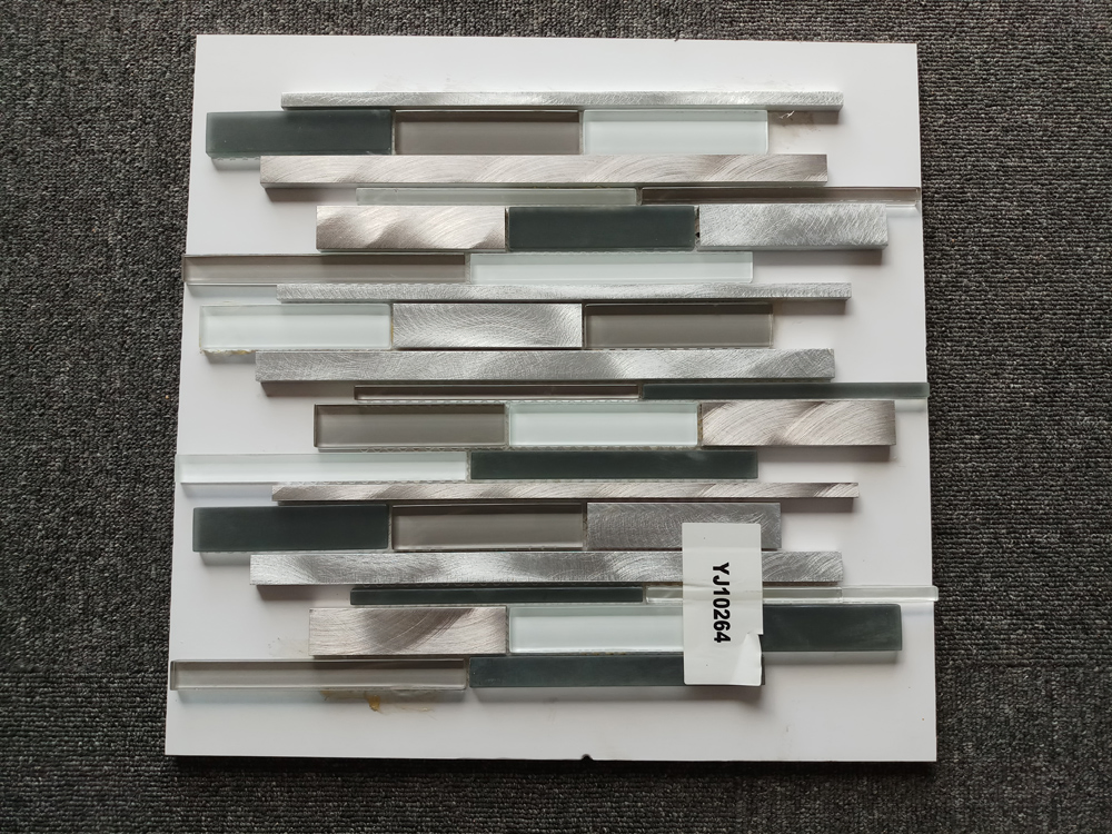 Мозаичная плитка стекло-алюминий 300x300 мм для кухни и ванной