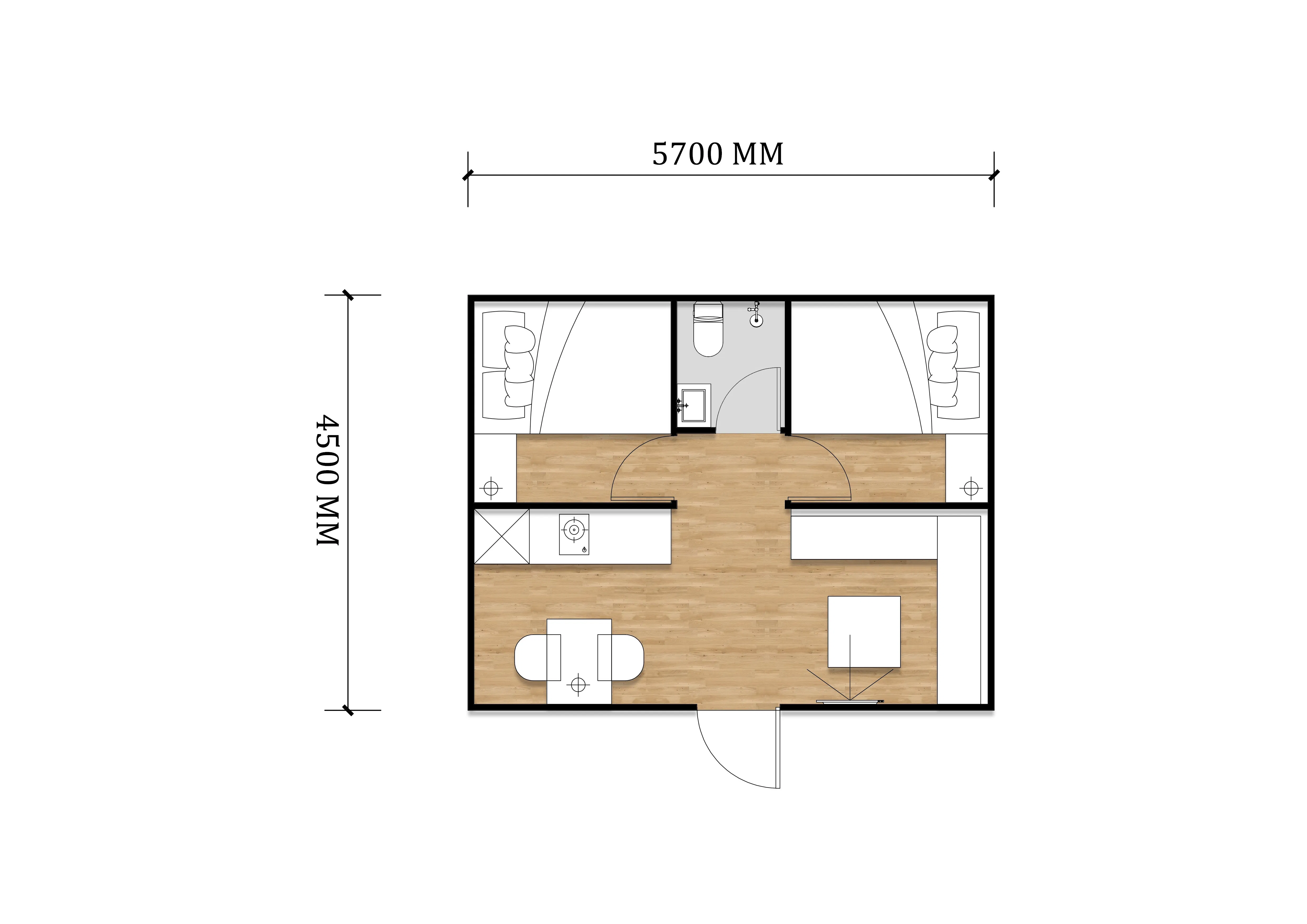 Prefab House to Work in Apple Cabin Custom Modular Design with Bathroom