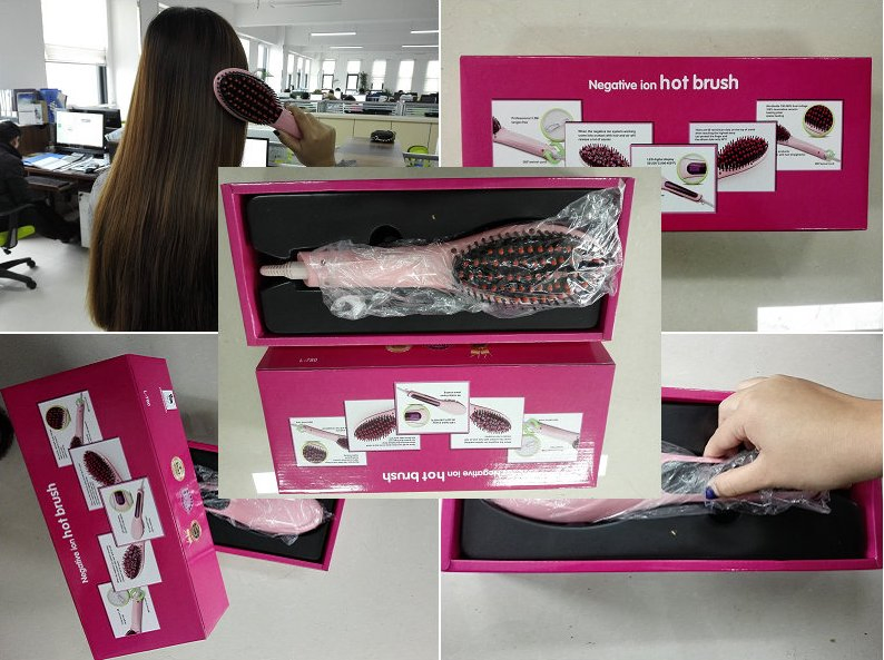 LCD Display Electric Hair Straightener Brush, Straightening Irons