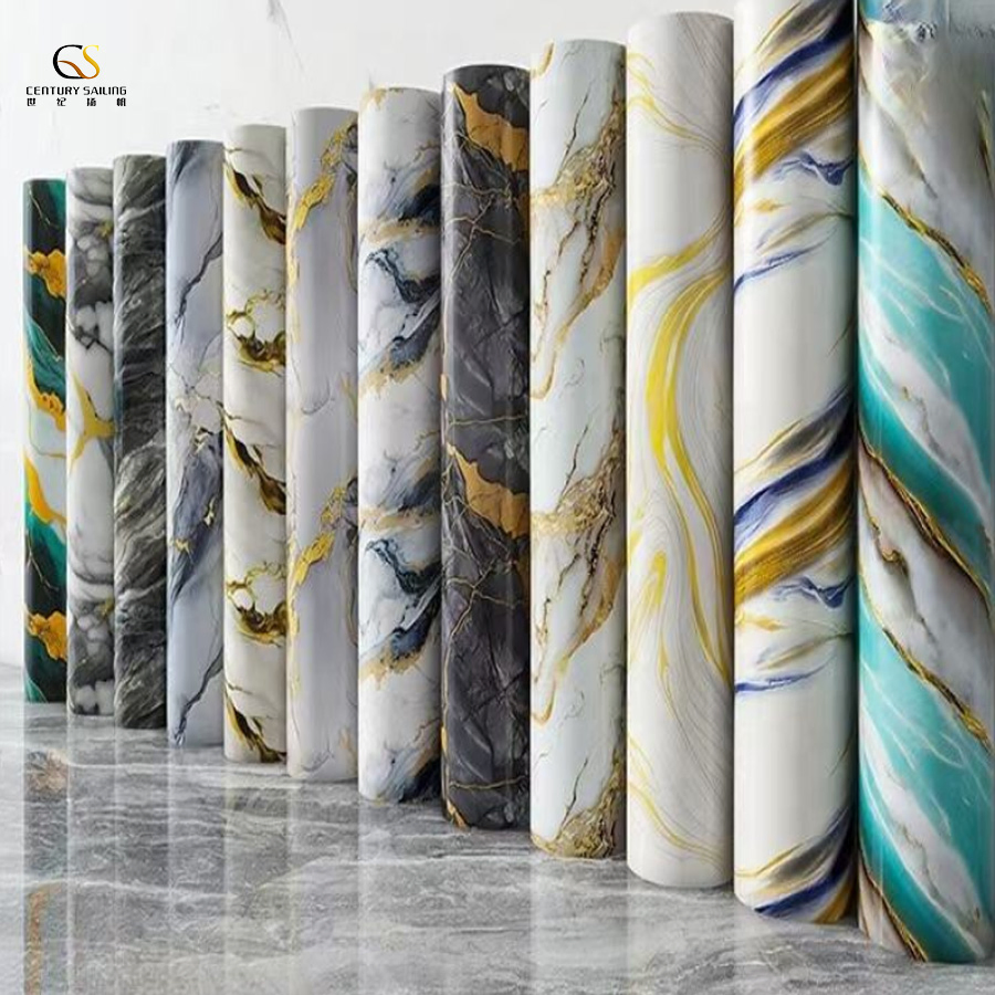 3D Hot-Stamping Marble Foil Film for Stylish Interiors Foam Wall Tile Sticker
