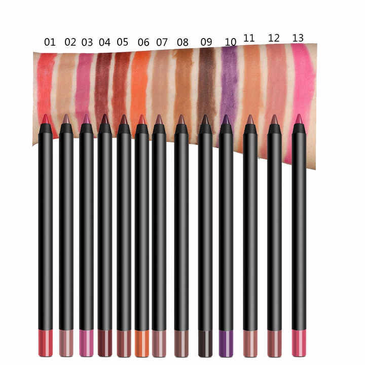 13 Colors Custom Black Lip Liner Beautify Lip Shape Waterproof Delicate Wholesale Lipliner
