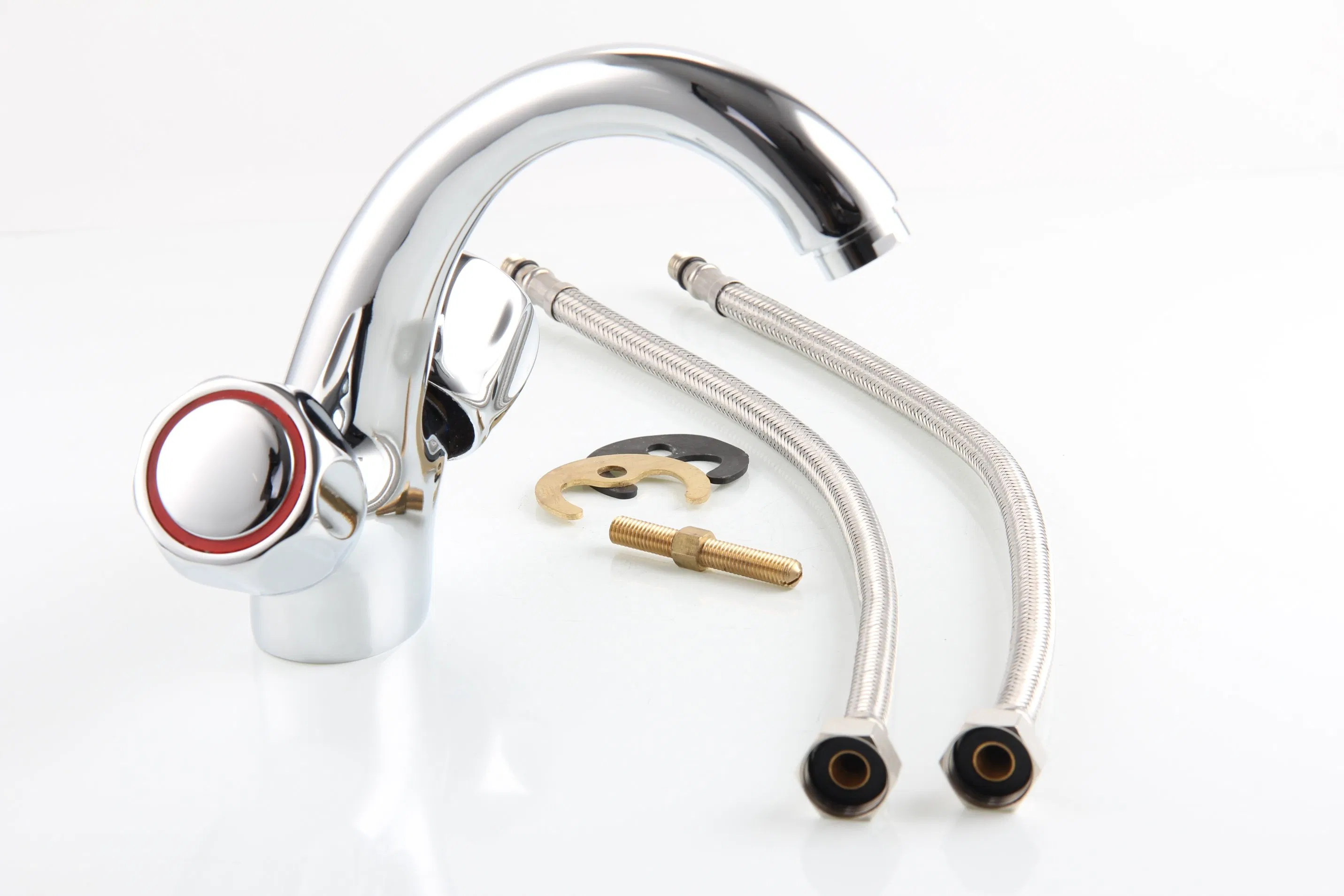 Double Handle Brass/Zinc Basin Mixer Tap Hot/Cold Water Faucet