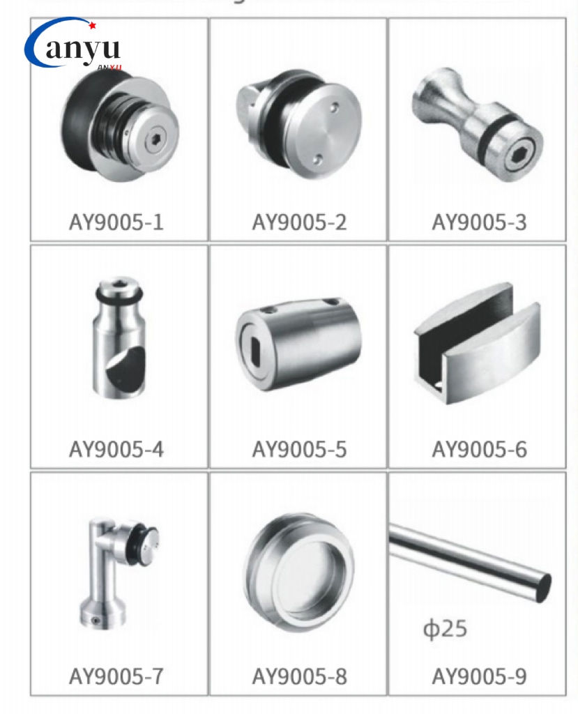 Stainless Steel Sliding Door Bathroom Accessories Glass Door Hardware
