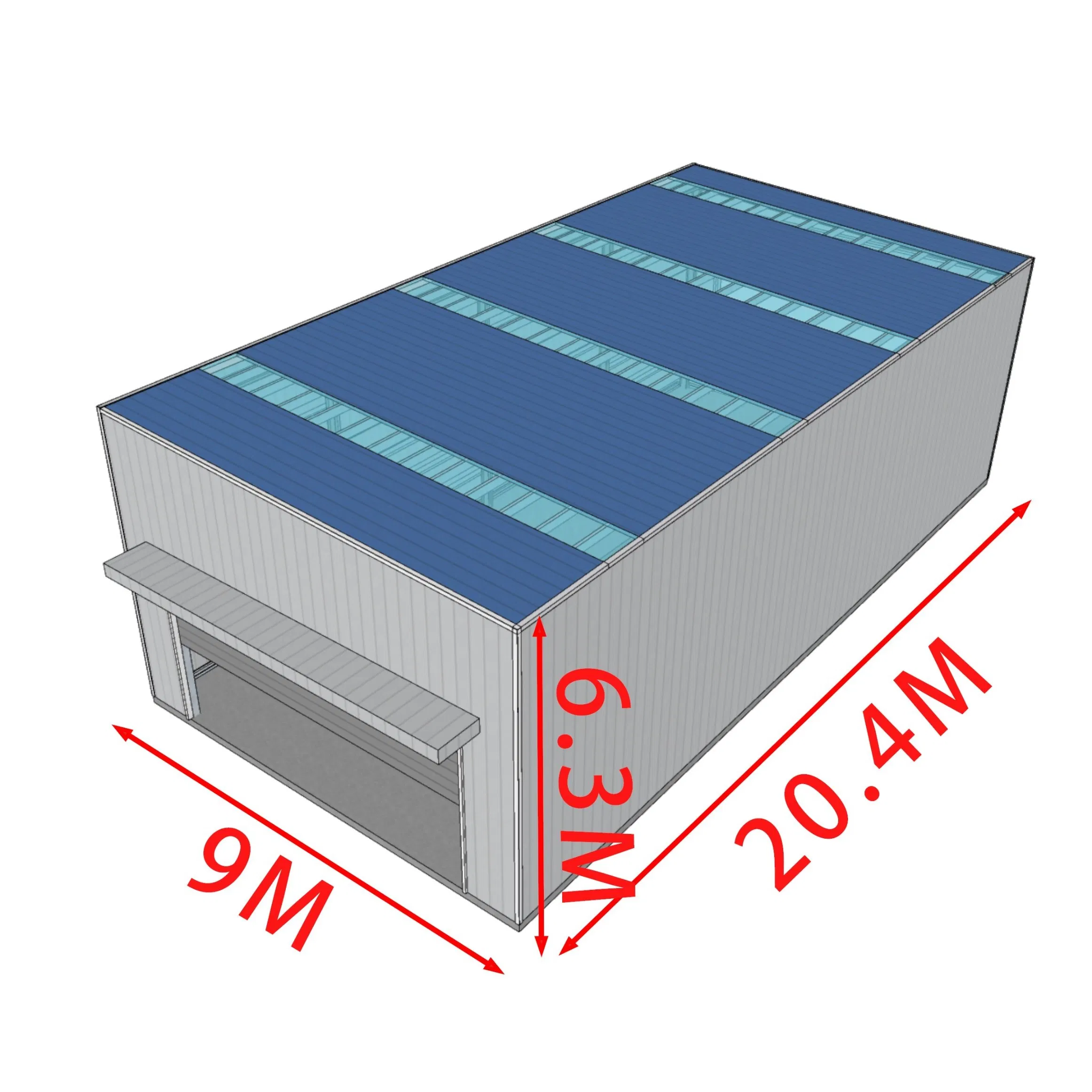 China New Modern Wholesale Construction Material of Prefabricated Single-Span Light Steel Structure Warehouse with Skylight Strips for Waste Treatment