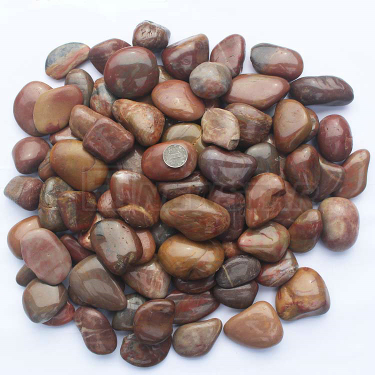Black Red Colorful Polished Pebbles Stone Price Red Stone Price